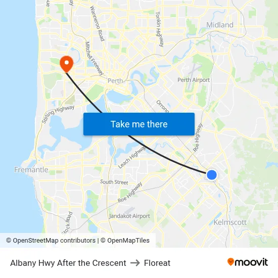 Albany Hwy After the Crescent to Floreat map