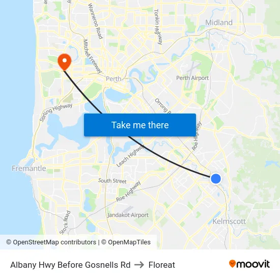 Albany Hwy Before Gosnells Rd to Floreat map