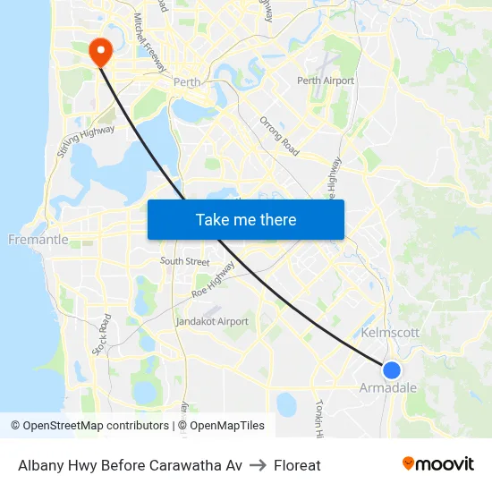 Albany Hwy Before Carawatha Av to Floreat map