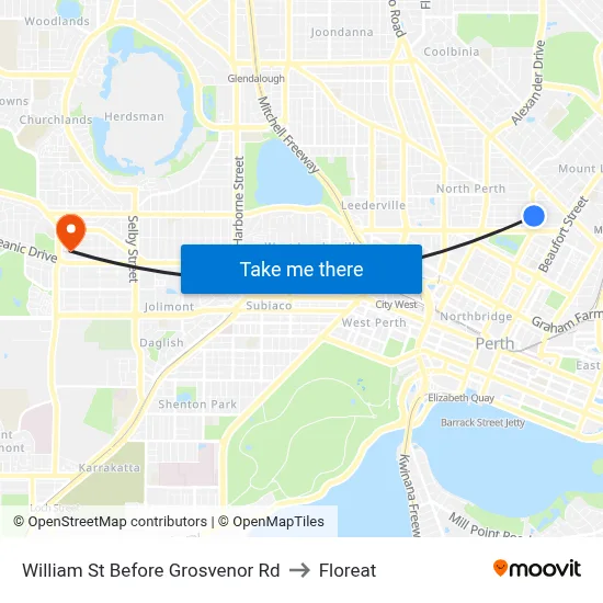William St Before Grosvenor Rd to Floreat map