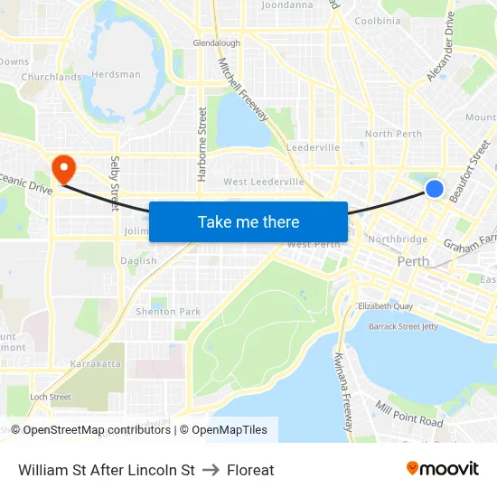 William St After Lincoln St to Floreat map