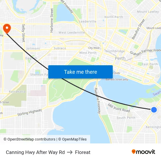 Canning Hwy After Way Rd to Floreat map