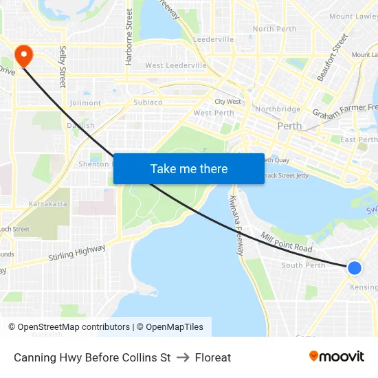 Canning Hwy Before Collins St to Floreat map