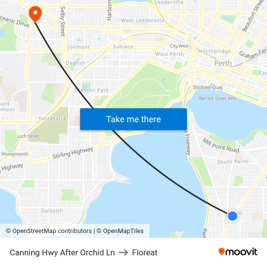 Canning Hwy After Orchid Ln to Floreat map