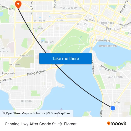 Canning Hwy After Coode St to Floreat map