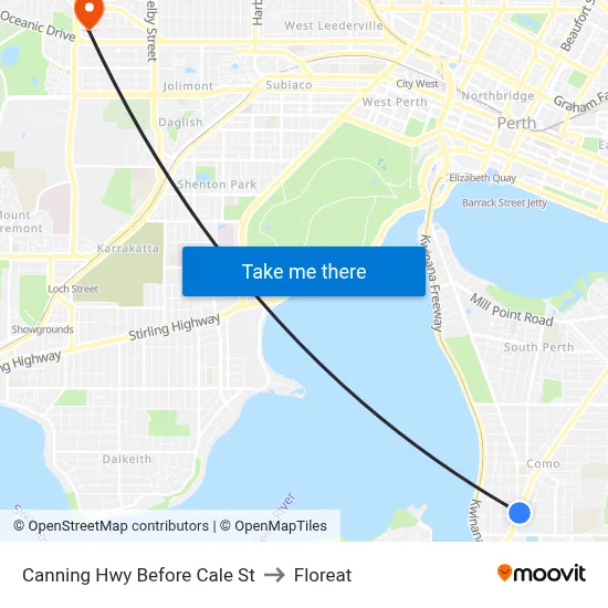 Canning Hwy Before Cale St to Floreat map