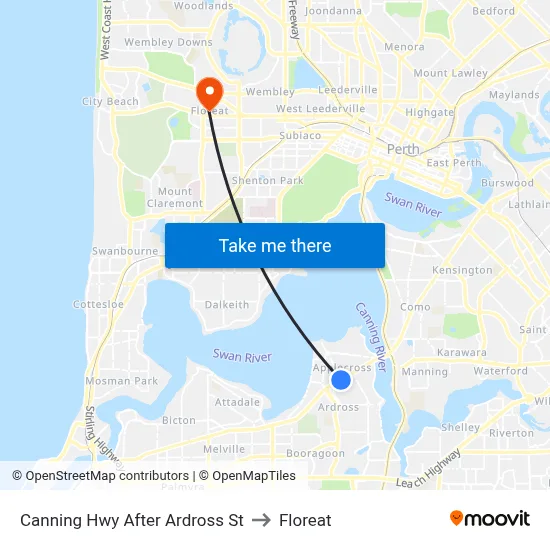 Canning Hwy After Ardross St to Floreat map