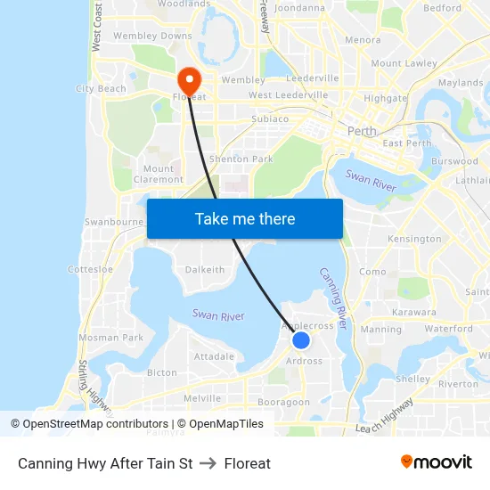 Canning Hwy After Tain St to Floreat map