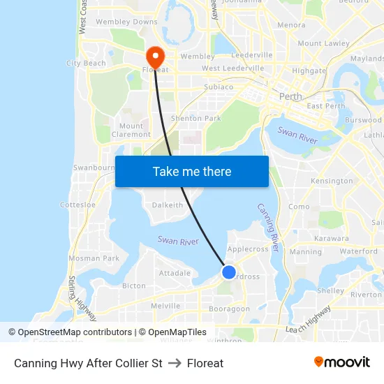 Canning Hwy After Collier St to Floreat map