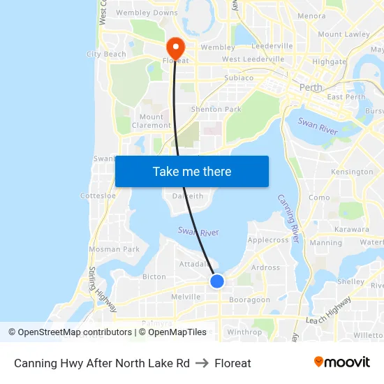 Canning Hwy After North Lake Rd to Floreat map