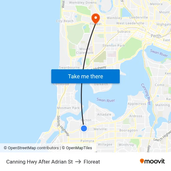 Canning Hwy After Adrian St to Floreat map