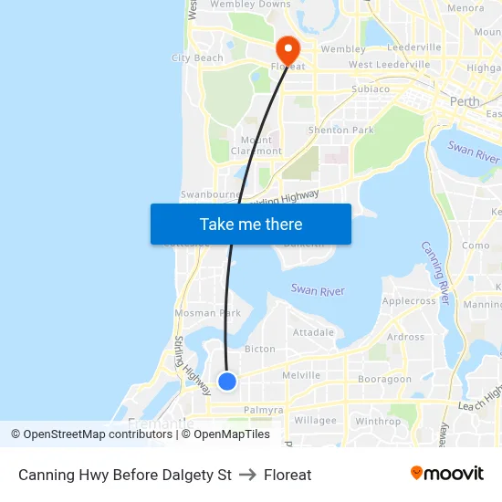 Canning Hwy Before Dalgety St to Floreat map
