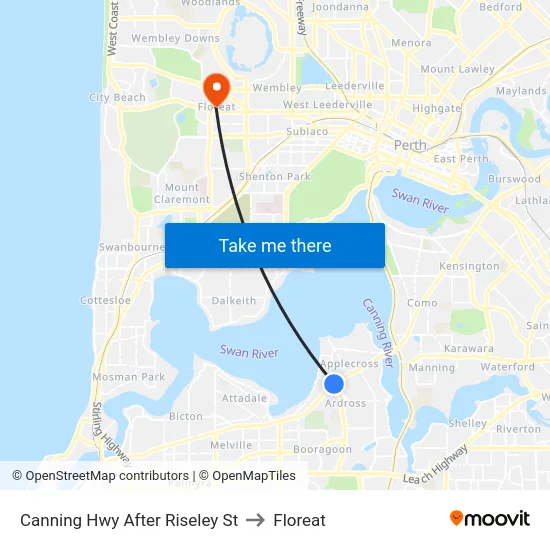 Canning Hwy After Riseley St to Floreat map