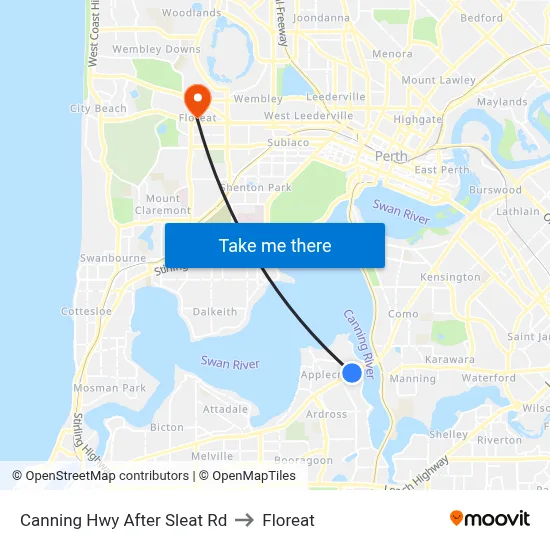 Canning Hwy After Sleat Rd to Floreat map