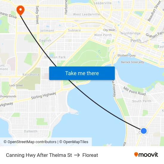 Canning Hwy After Thelma St to Floreat map