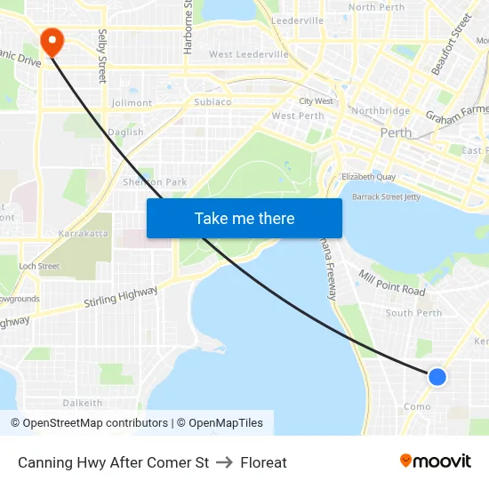 Canning Hwy After Comer St to Floreat map