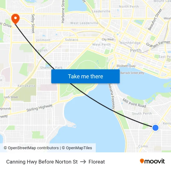 Canning Hwy Before Norton St to Floreat map