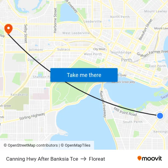 Canning Hwy After Banksia Tce to Floreat map