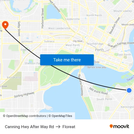 Canning Hwy After Way Rd to Floreat map