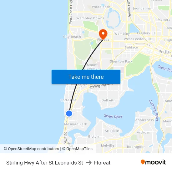 Stirling Hwy After St Leonards St to Floreat map