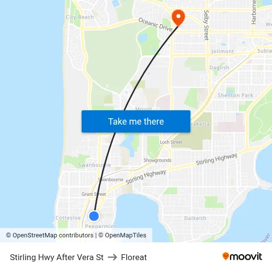 Stirling Hwy After Vera St to Floreat map