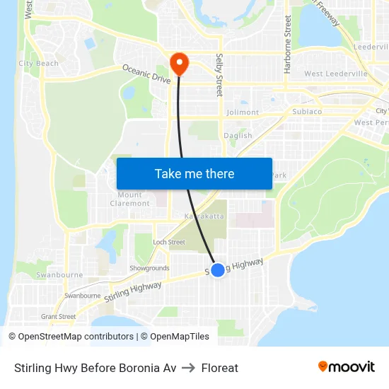 Stirling Hwy Before Boronia Av to Floreat map