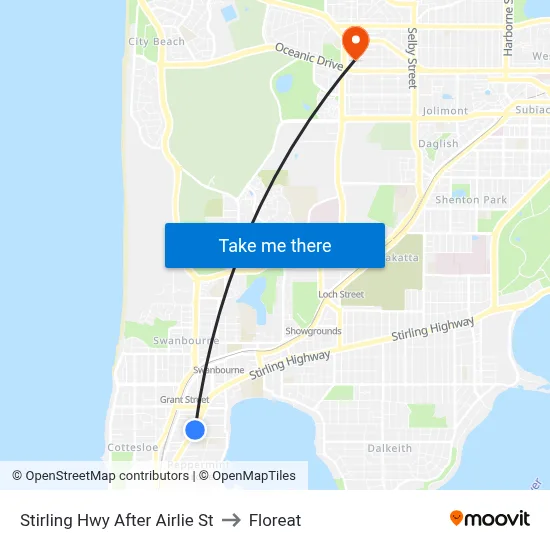 Stirling Hwy After Airlie St to Floreat map