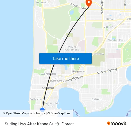Stirling Hwy After Keane St to Floreat map