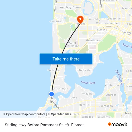 Stirling Hwy Before Pamment St to Floreat map