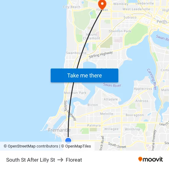 South St After Lilly St to Floreat map