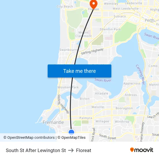 South St After Lewington St to Floreat map