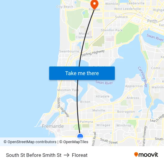 South St Before Smith St to Floreat map