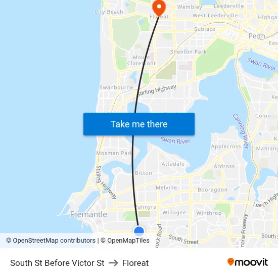 South St Before Victor St to Floreat map