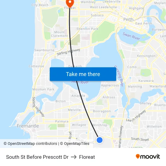 South St Before Prescott Dr to Floreat map