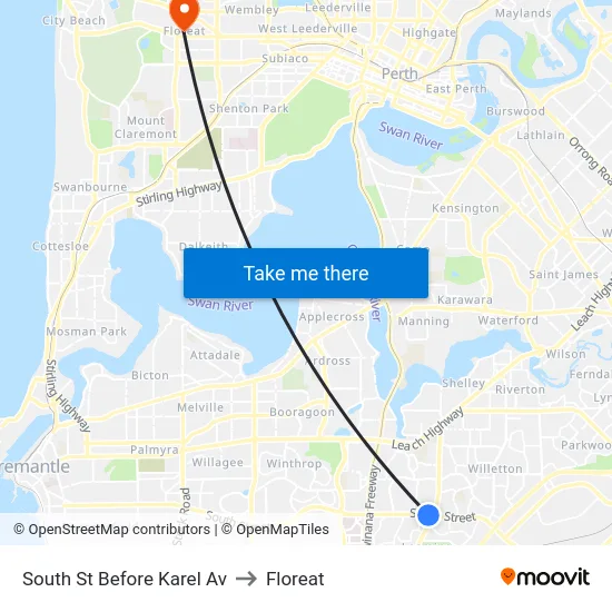 South St Before Karel Av to Floreat map