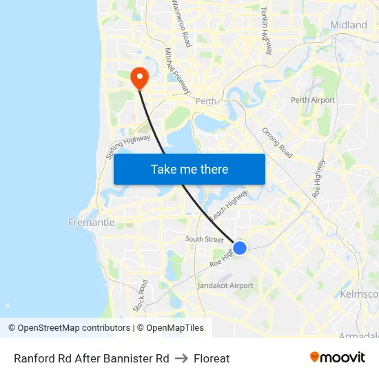 Ranford Rd After Bannister Rd to Floreat map