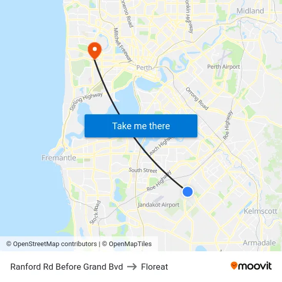 Ranford Rd Before Grand Bvd to Floreat map