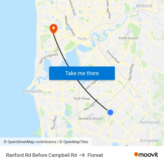 Ranford Rd Before Campbell Rd to Floreat map