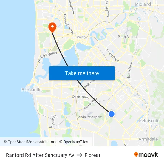 Ranford Rd After Sanctuary Av to Floreat map