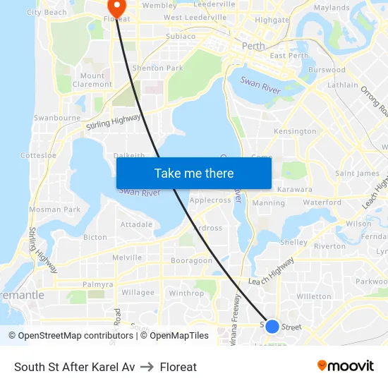 South St After Karel Av to Floreat map