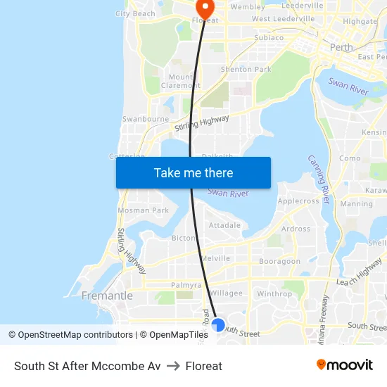 South St After Mccombe Av to Floreat map