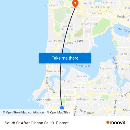 South St After Gibson St to Floreat map