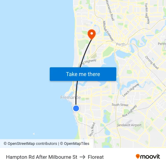 Hampton Rd After Milbourne St to Floreat map