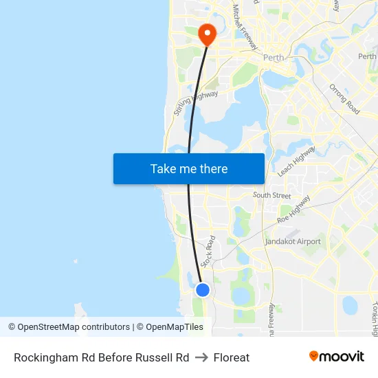 Rockingham Rd Before Russell Rd to Floreat map