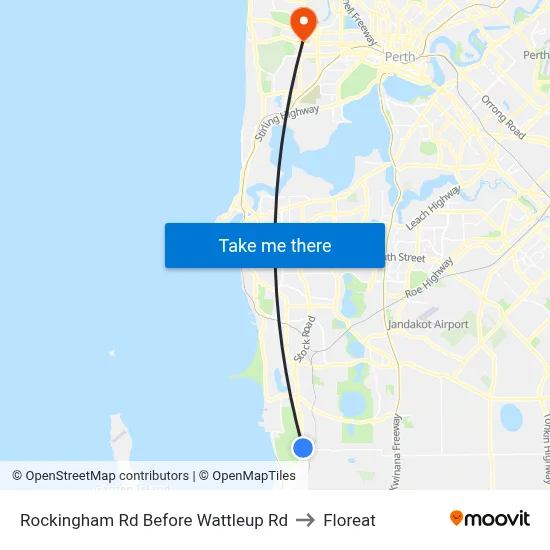 Rockingham Rd Before Wattleup Rd to Floreat map