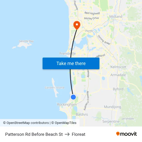 Patterson Rd Before Beach St to Floreat map