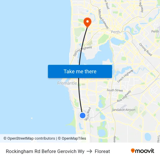 Rockingham Rd Before Gerovich Wy to Floreat map