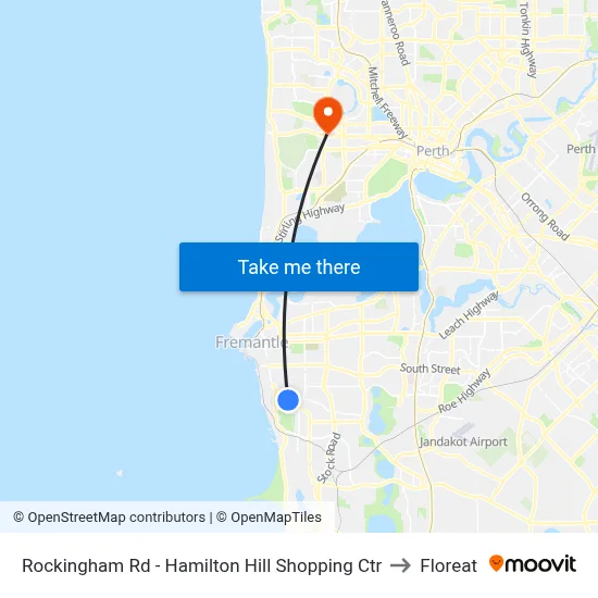 Rockingham Rd - Hamilton Hill Shopping Ctr to Floreat map