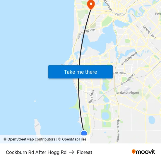Cockburn Rd After Hogg Rd to Floreat map