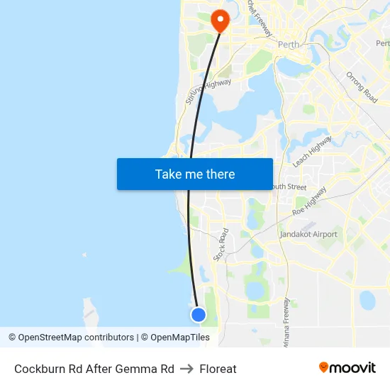 Cockburn Rd After Gemma Rd to Floreat map
